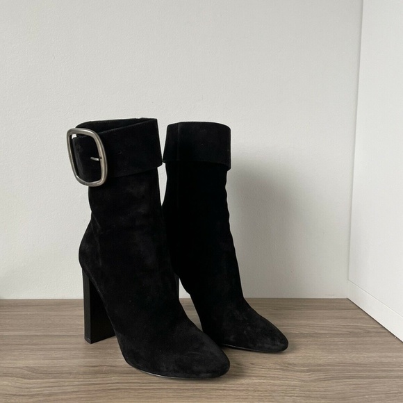Saint Laurent YSL Boots Joplin Black Suede Leather - Picture 3 of 8